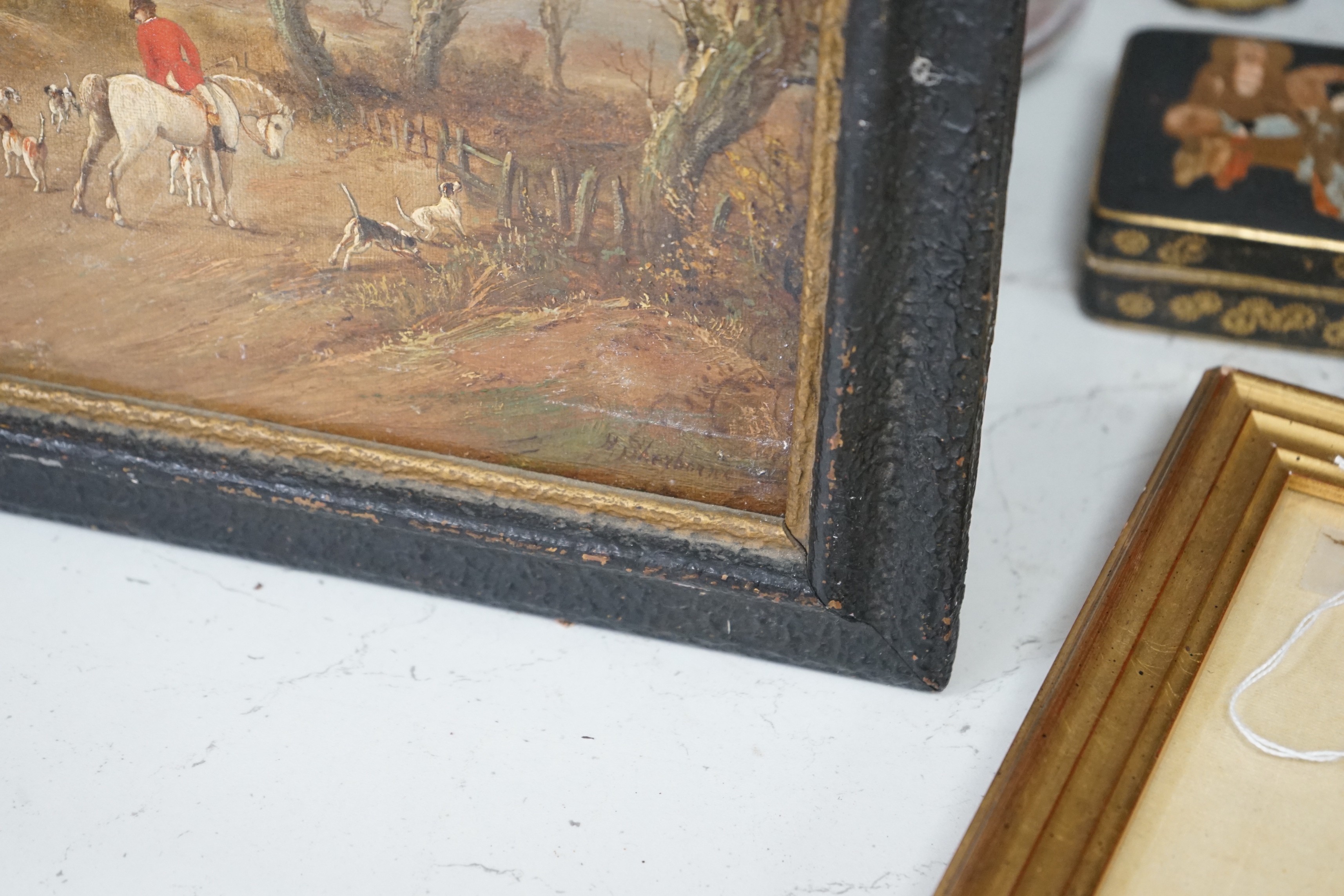 H. Sherborne (19th C.), oil on canvas, Hunting scene, signed, 25 x 35cm